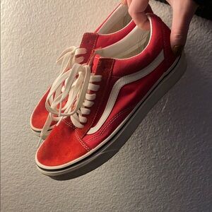 Red and White Old school Vans